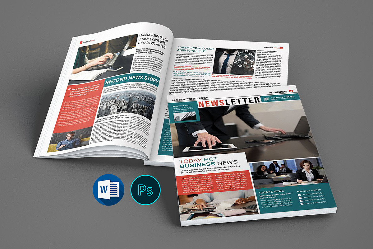 Business Newsletter | Psd & Word, a Brochure Template by retrographix (Photo 1 of 3)
