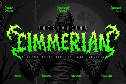 Cimmerian Blackmetal Liggature Font, a Blackletter Font by dansdesign