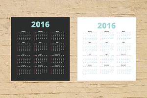 Calendar 2016. Vector.