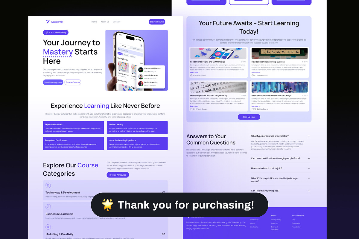 Academix - E-Leraning Landing Page preview 6