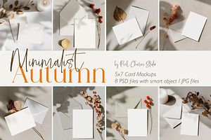 Autumn Elegance 5x7 Cards Mockup Set, a Product Mockup by Pixel Charm Studio