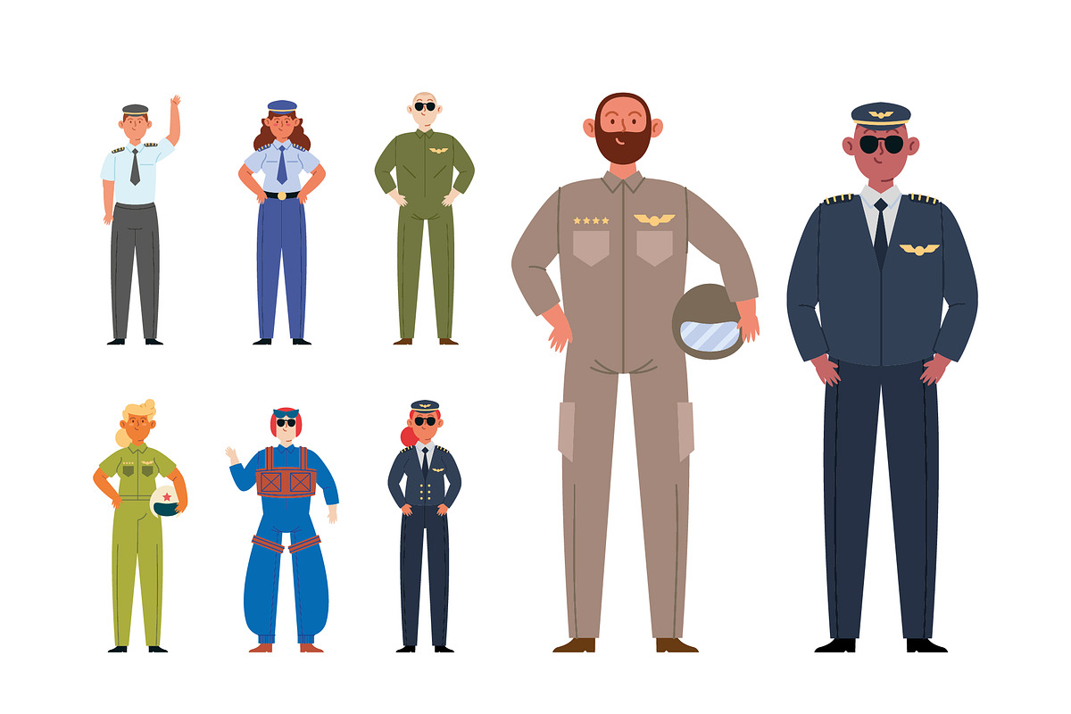 Pilots and Aviators Character Set