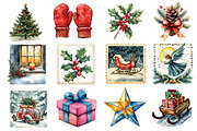 Watercolor Christmas Clipart Bundle, an Illustration by Dream Creation (Thumbnail 3 of 4)