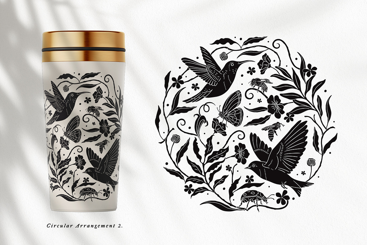 Shadow Garden Vector Collection, a Decorative Illustration by rouxsupplyco (Photo 7 of 17)