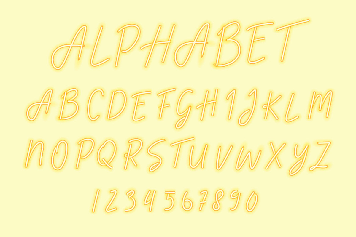 Display Neon Style | Vector Alphabet preview 8