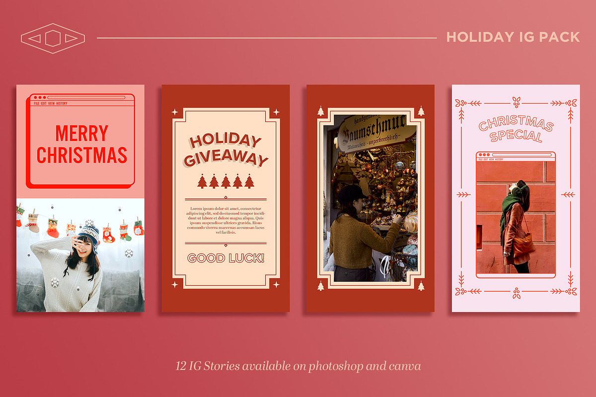Holiday IG Kit in PSD & CANVA, a Social Media Template by Tangerine Nation (Photo 6 of 9)