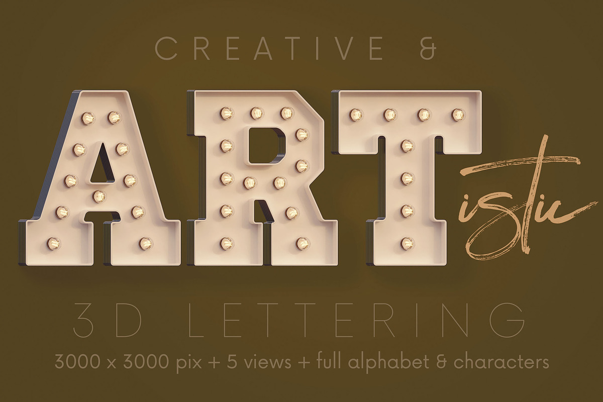 White Marquee - 3D Lettering, a Graphic by MIIM (Photo 4 of 8)