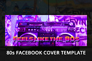80s Facebook Page Cover Template, a Social Media Template by NeptuneDesign (Thumbnail 1 of 2)