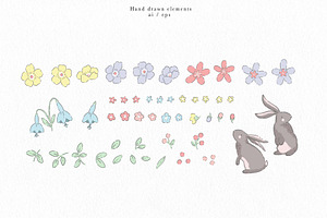 Floral Ditsy Spring Bunny Meadow