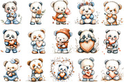 Whimsical Valentine Panda Clipart, an Illustration by Designking (Thumbnail 3 of 5)