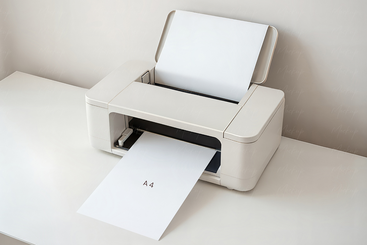 Home Office Printer Mockup, a Product Mockup by TatiMockup (Photo 2 of 4)