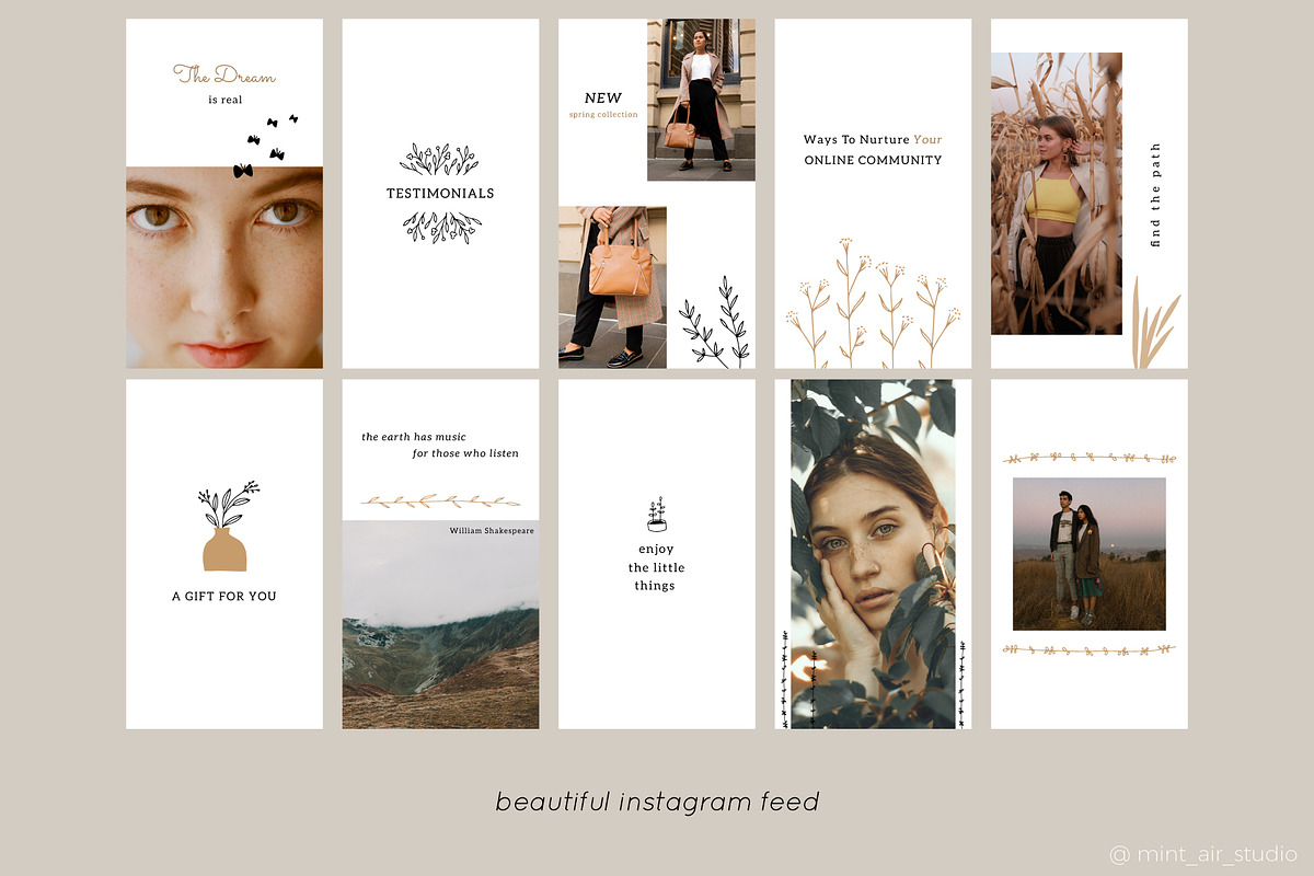 Instagram Post & Stories. Florals, a Social Media Template by Mint Air Studio (Photo 7 of 9)