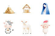 Christmas nativity clip art cute ani, an Illustration by CreationArt (Thumbnail 2 of 5)