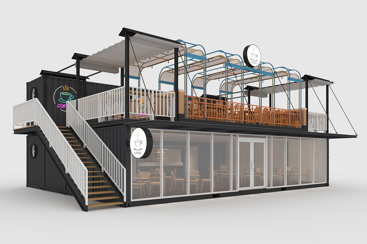 3D Model Container Cafe 16, an Architecture 3D Model by SR 3D Visual (Photo 1 of 20)