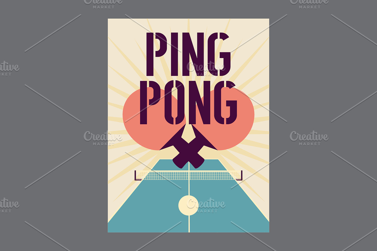 Ping Pong table tennis vector set., a Sport Illustration by PoPaShop (Photo 10 of 10)