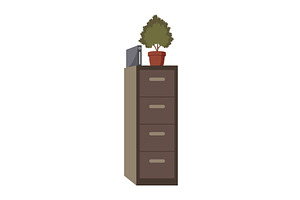 Furniture with plant design, office, an Object Illustration by the8monkey