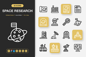 Space Research Icons