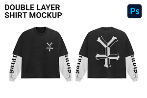 double layer t-shirt mockup, a Shirt Mockup by yalanois