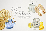 Summer's Time Watercolor collection, a Food Illustration by CrystalinaShop (Thumbnail 1 of 4)