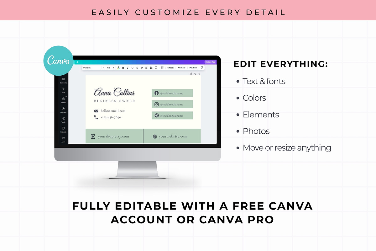 Pastel Branding Kit Canva Template, a Branding & Logo Template by Anna Design Studio (Photo 8 of 9)