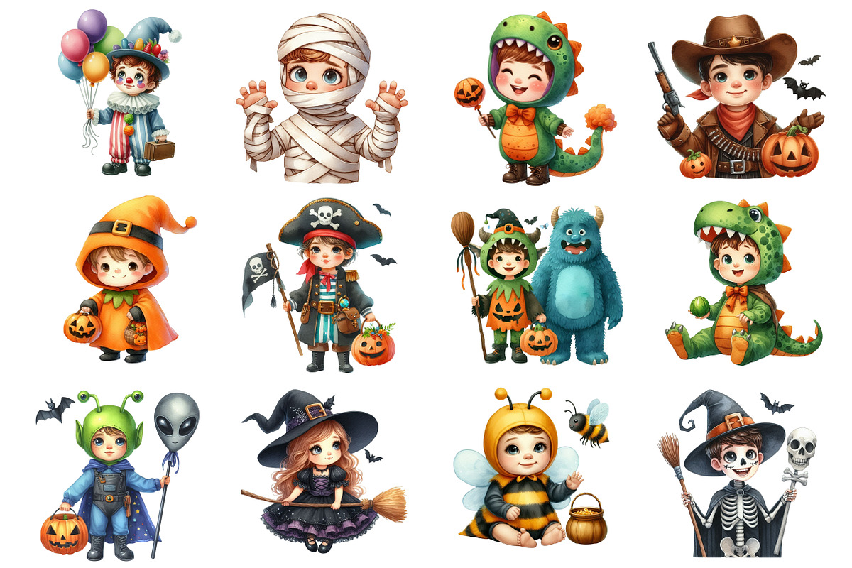 Halloween Clipart, Halloween Costume, an Illustration by Design Market (Photo 2 of 4)