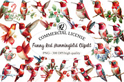 Funny Red Hummingbird Clipart, an Illustration by designcity5 (Thumbnail 1 of 5)