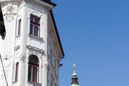 Typical building in the historical center of Ljubljana, an Architecture Photo by Bepslabor