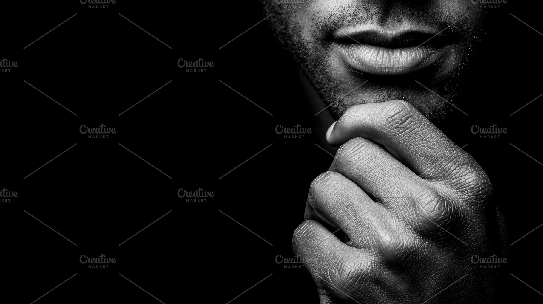 Black and white close up portrait of, a Person Photo by MistyDay