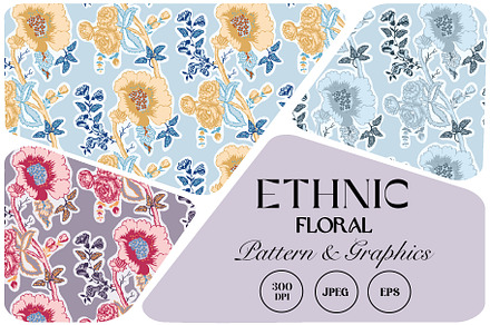 Ethnic Batik Floral Seamless Pattern, a Pattern Graphic by StudioGlouna