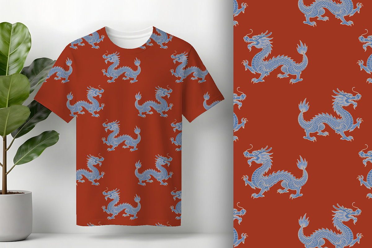 Asian Dragon Seamless Pattern, a Pattern Graphic by Sharon Schwalbe (Photo 4 of 6)