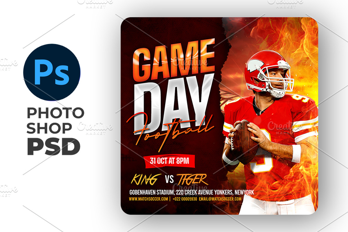Game Day Football Flyer, a Flyer Template by Artonix (Photo 2 of 3)