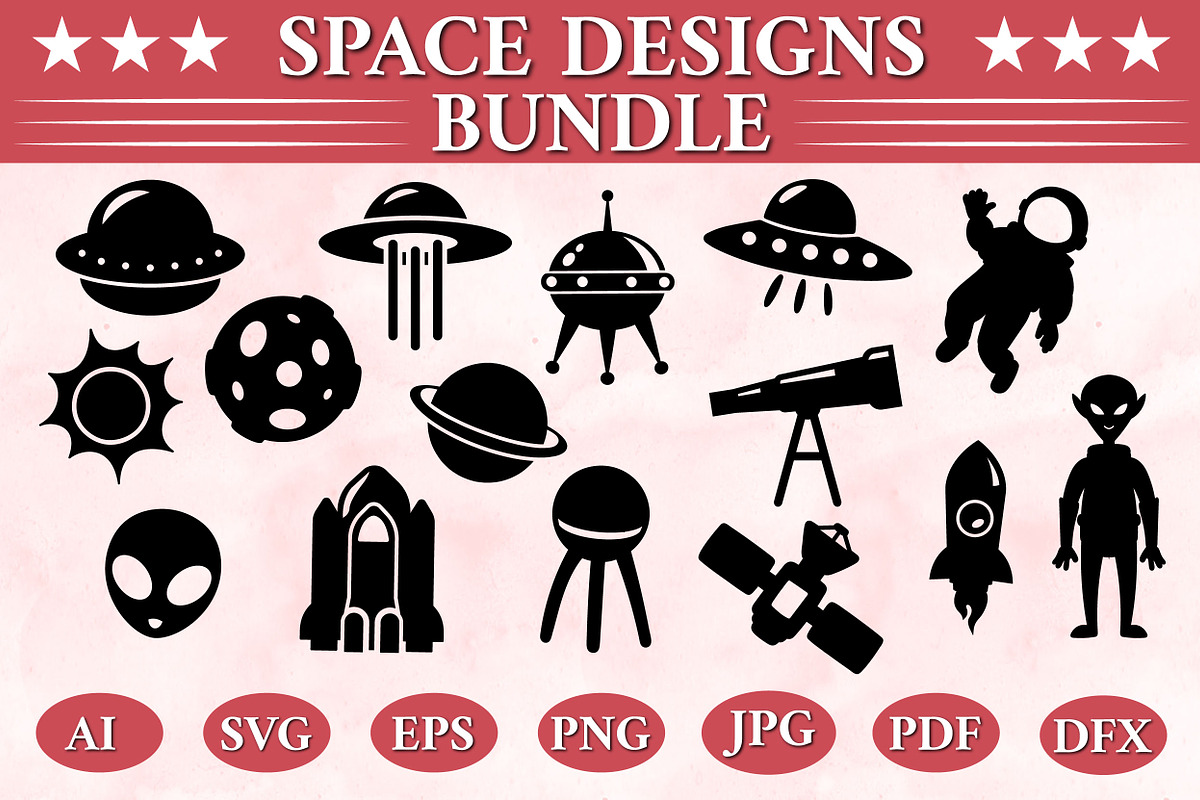 Space SVG, Alien Silhouette Bundle, an Object Graphic by Smix Ryo (Photo 1 of 3)