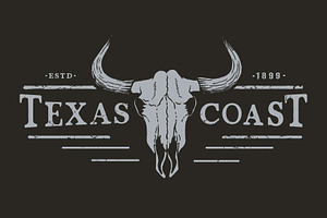 Texas Coast. Western Logotype