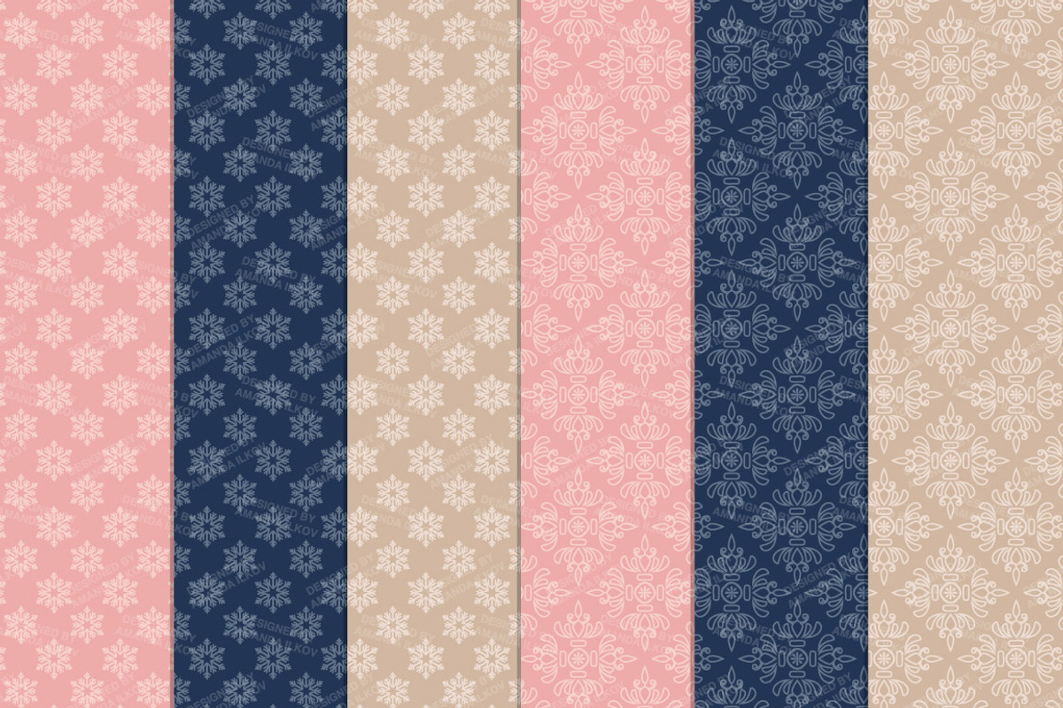 Navy & Pink Floral Christmas Wreath, an Illustration by Amanda Ilkov (Photo 5 of 5)