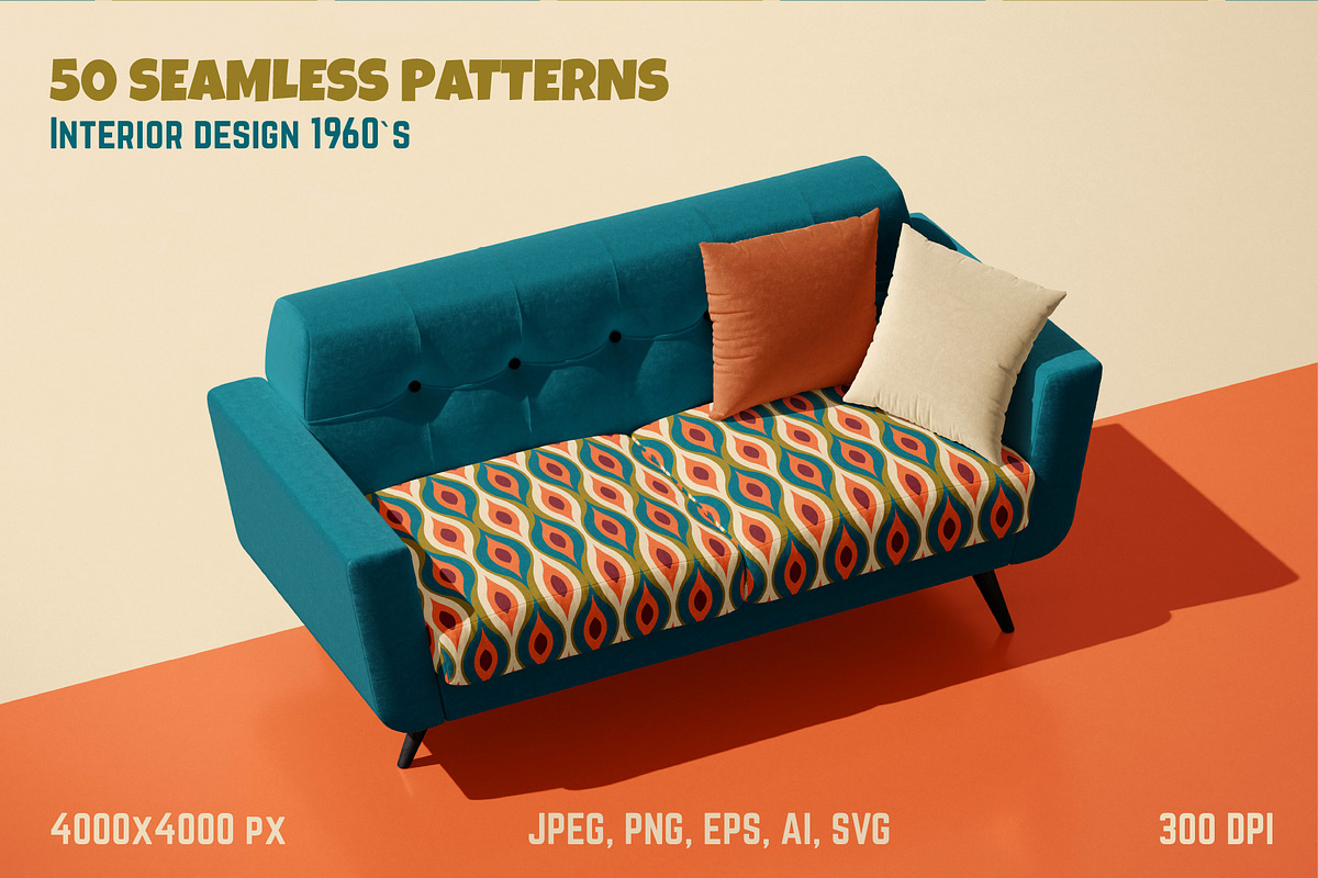 MID CENTURY Modern Seamless Patterns, a Pattern Graphic by AnnArt (Photo 2 of 10)