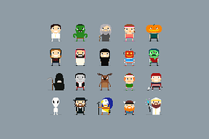 100 Pixel Art Characters