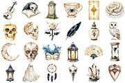 Watercolor Ivory Gothic Halloween, an Illustration by Daily.Designs (Thumbnail 3 of 3)