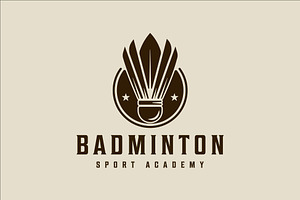 shuttlecock of badminton emblem logo, a Branding & Logo Template by zyxroun shop