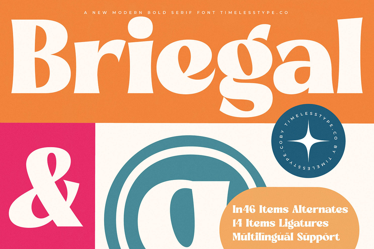 Briegal Modern Bold Serif Font, a Serif Font by timelesstype.co (Photo 1 of 20)