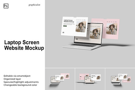 Laptop Screen Website Mockup, a Mac Mockup by Graphiculon
