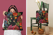 Pomegranate, plum,red roses flowers, a Pattern Graphic by Matrioshka (Thumbnail 4 of 4)