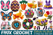 Easter Faux Crochet PNG Bundle, a Texture Illustration by RobertsArt (Thumbnail 1 of 9)