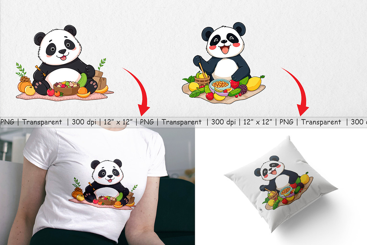 Picnic Panda Clipart, a Graphic by Artnoy (Photo 3 of 5)