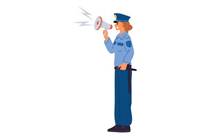Young female police officer with, a Person Illustration by Vectorbuum