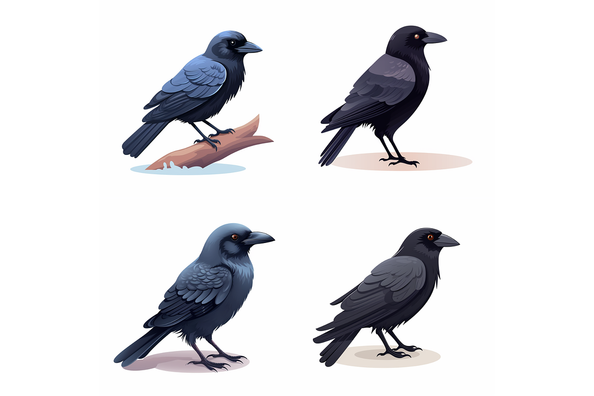 Prompt Midnight Blue Ravens Clipart, a Decorative Illustration by Creative design (Photo 6 of 7)
