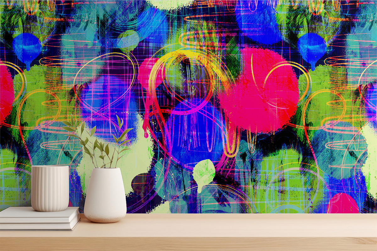 Colorful Street Wall, a Wallpaper Graphic by MalyskaStudio