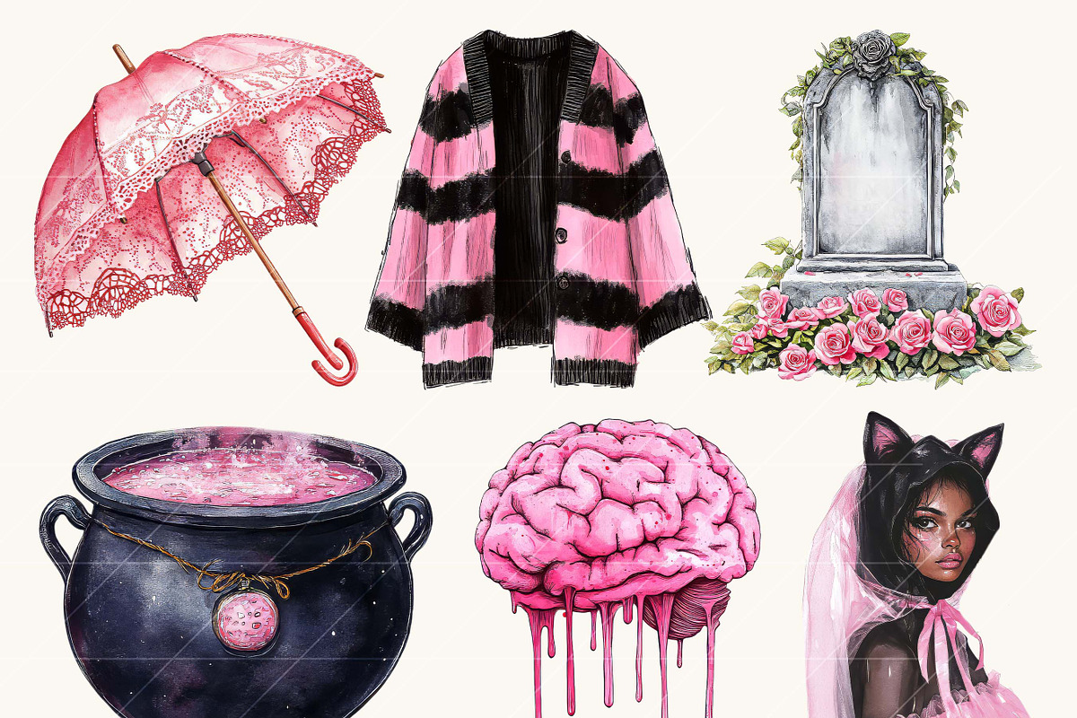 Watercolor Pretty Haunting Clipart, an Object Illustration by Design Scotch (Photo 3 of 9)