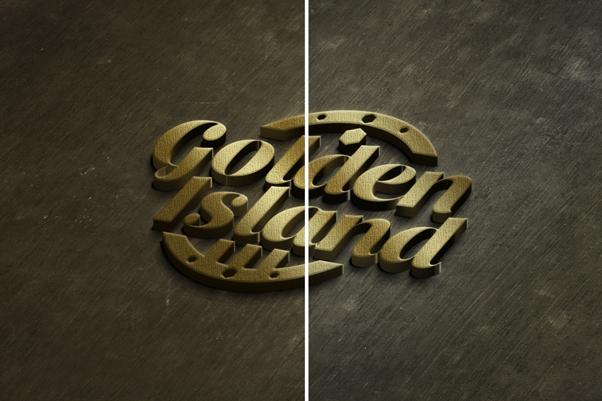 Gold logo Mock-Up Realistic, a Product Mockup by shaman (Photo 4 of 4)