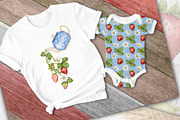 Strawberry Watercolor Tea Party., a Food Illustration by Happy Sloth Graphics (Thumbnail 11 of 13)
