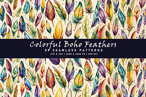 Colorful Boho Feathers